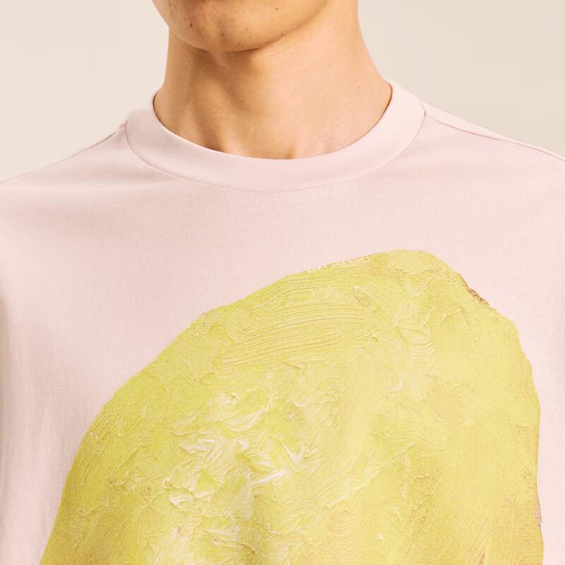 CROQUIS Men's 2024 Autumn Loose Fit Cotton Round Neck T-Shirt
