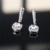 Trendy Square Shape Drop Earrings Brilliant Bridal Engagement Wedding Jewelry Elegant Female Dangle Earring