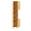 Modern Corner Cabinet, Tall Narrow Cabinet with Open Compartments and Patterned Doors, Slim Standing Cabinet (only with corner cabinet)