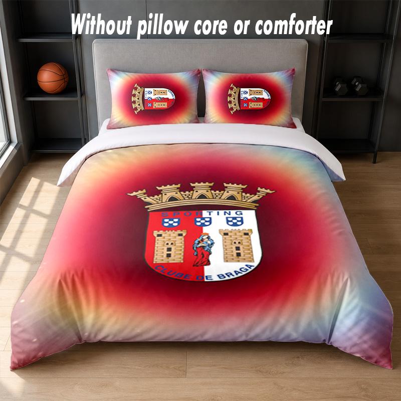 Braga FC Design Bed Bedding Set 1 Duvet Cover + 2 Pillowcases Soft Breathable Household Bed Linens