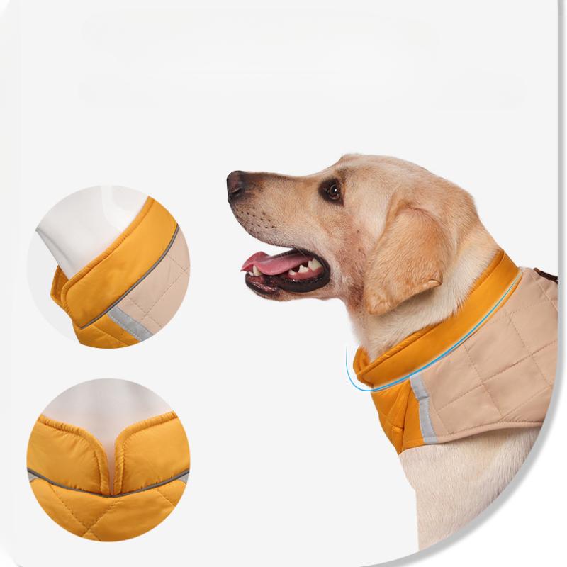 НОВАЯ Зимняя одежда для собак на заказ Утепленная одежда для питомцев со светоотражающими полосами Хлопковая куртка для щенка Декоративная куртка для питомца