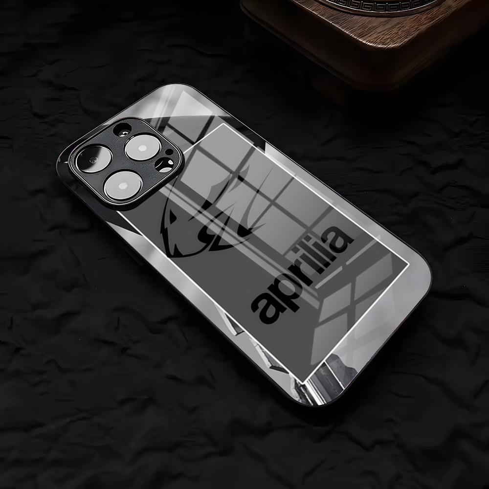 Крутой гоночный чехол A-Aprilias для IPhone 17 Air 16 E Pro Max 15 14 13 Mini 12 Pro 11 Max Plus Черная стеклянная крышка
