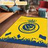 Custom Name Al Nassr Football Club Crest Rug Office Rug Chair Mat Non Slip Carpet Rugs for Bedrooms Dining Room Living Room Home Decor gifts