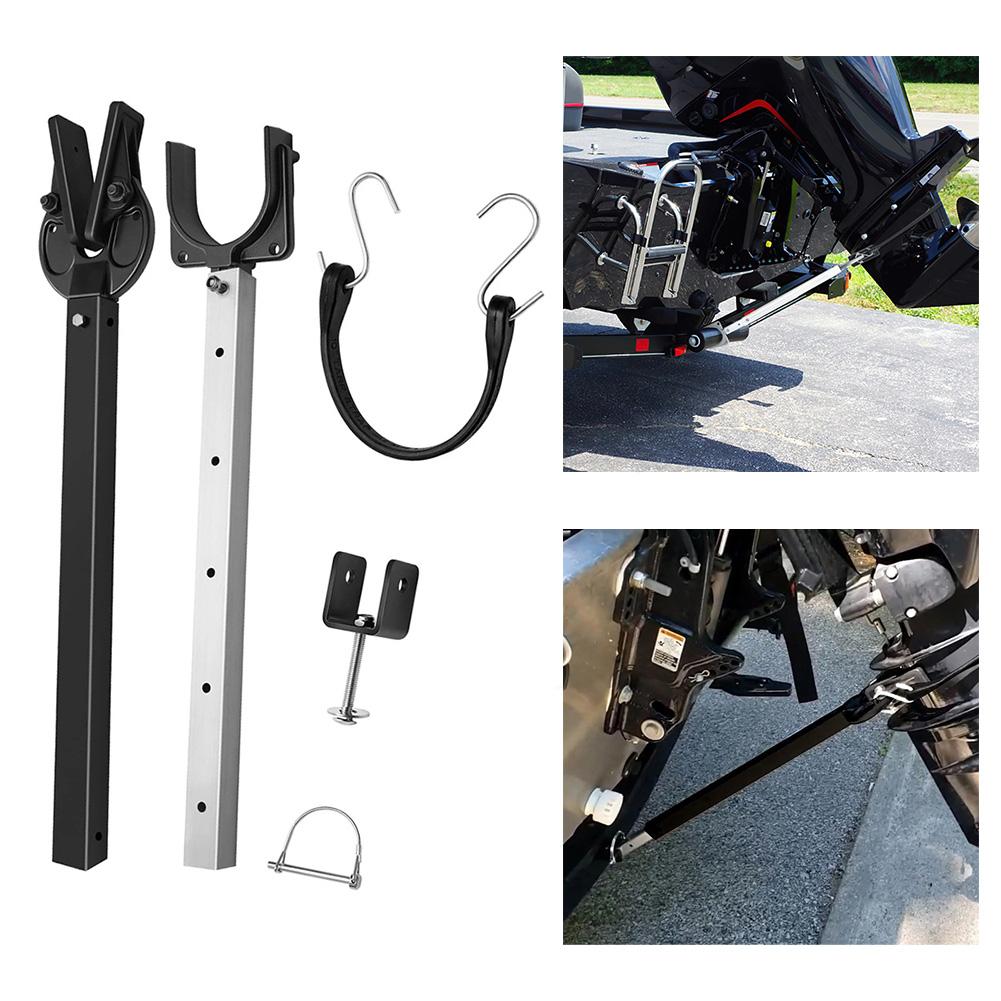 Boat Motor Transom Saver Support Adjustable Length 23 to 35 Inches Heavy Duty Aluminum Composite Head for Trailers