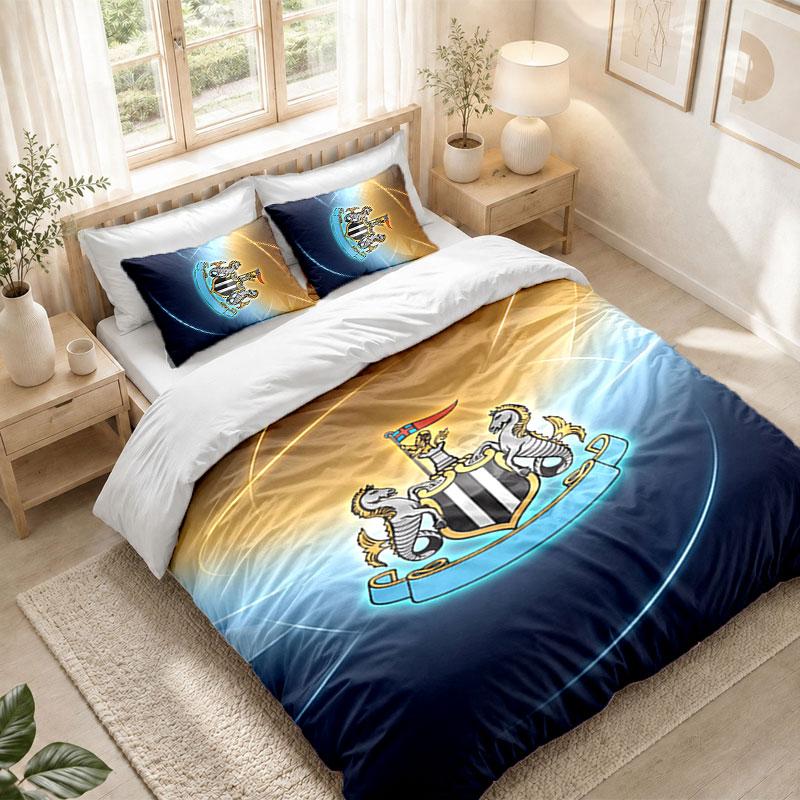 Комплект постельного белья 1 пододеяльник 2 наволочки Футбольный принт Newcastle United Декор спальни дома