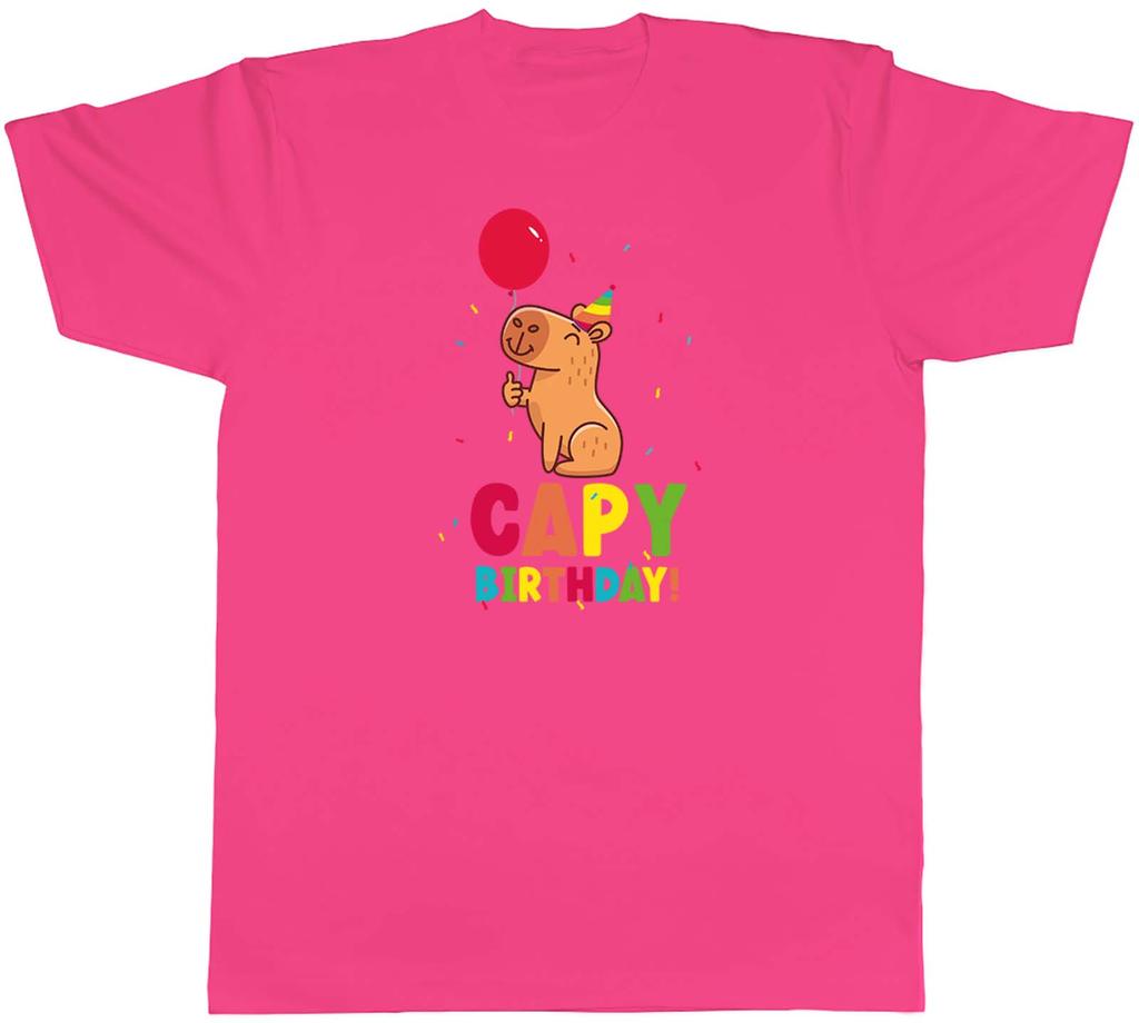 Funny Capy Birthday Unisexs TShirt Celebration Balloon Capybara Tee Gift