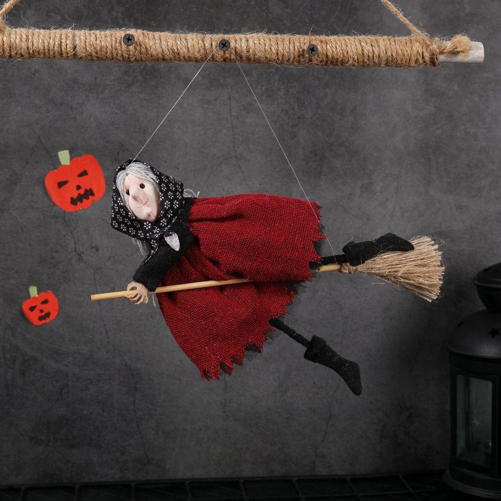 Cute Halloween Hanging Witch Doll Funny Halloween Witch Pendant  Bar Home Decor
