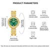 YaLaLuSi Women's Water-Resistant Quartz Watch with Vintage Green Dial and Diamond-Set Bracelet—Perfect as a Gift Reloj Mujer