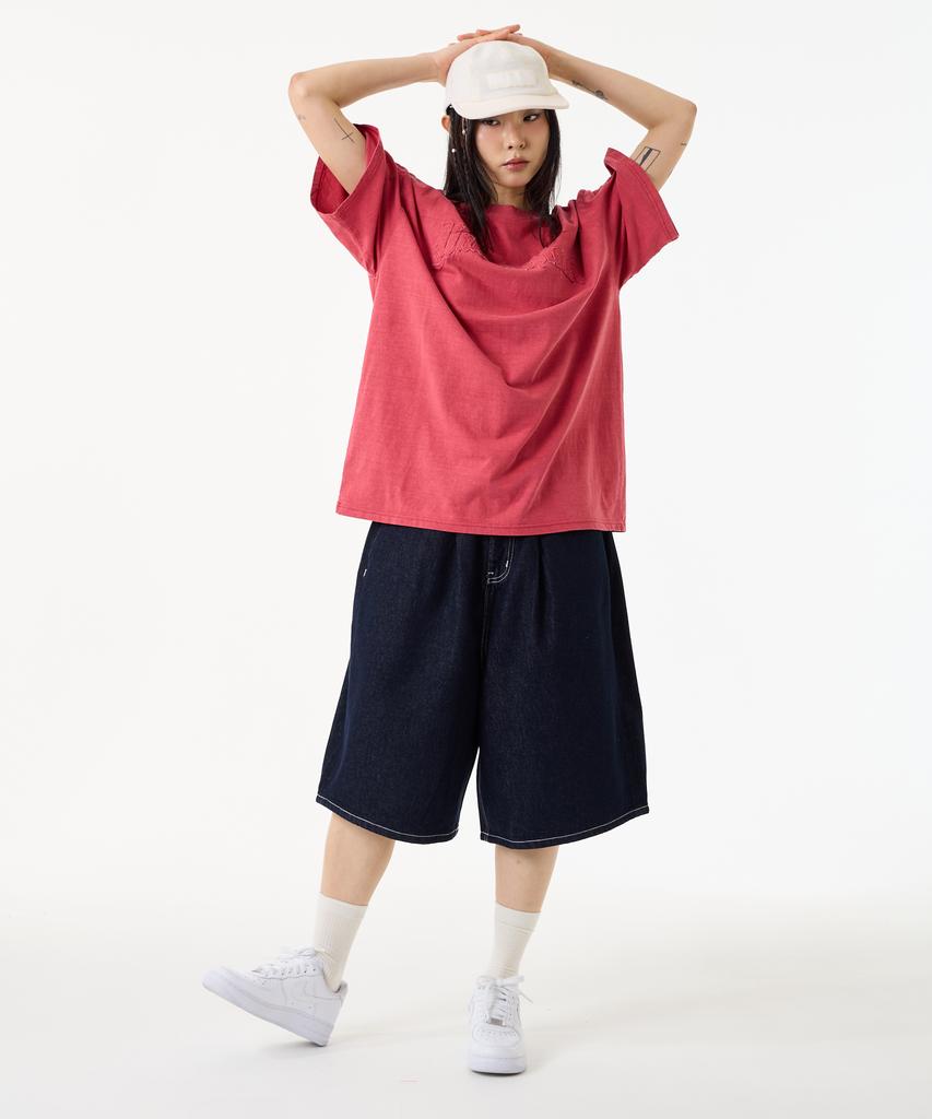 UNKNOWN PLANET Deep Rise Volume Bermuda Pants Indigo