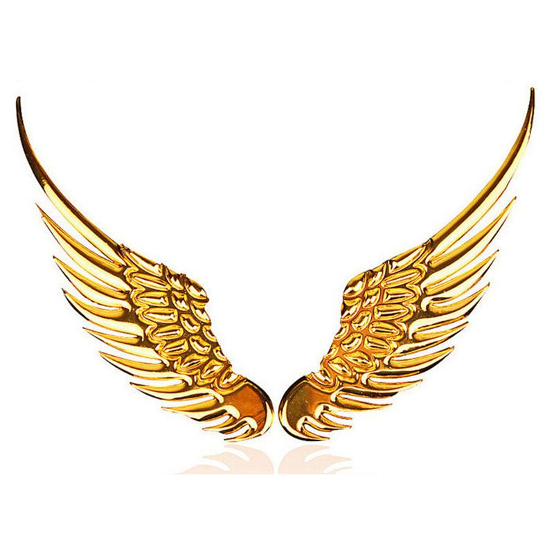 1 пара автомобильных Стайлингов, модные металлические наклейки, 3D наклейки с крыльями, автомобильные аксессуары для мотоциклов