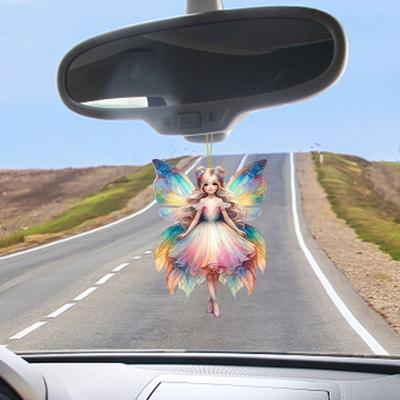 Автомобильная подвеска 2D акриловые разноцветные бабочки сказочный шарм украшение для автомобиля зеркало заднего вида подвесное украшение
