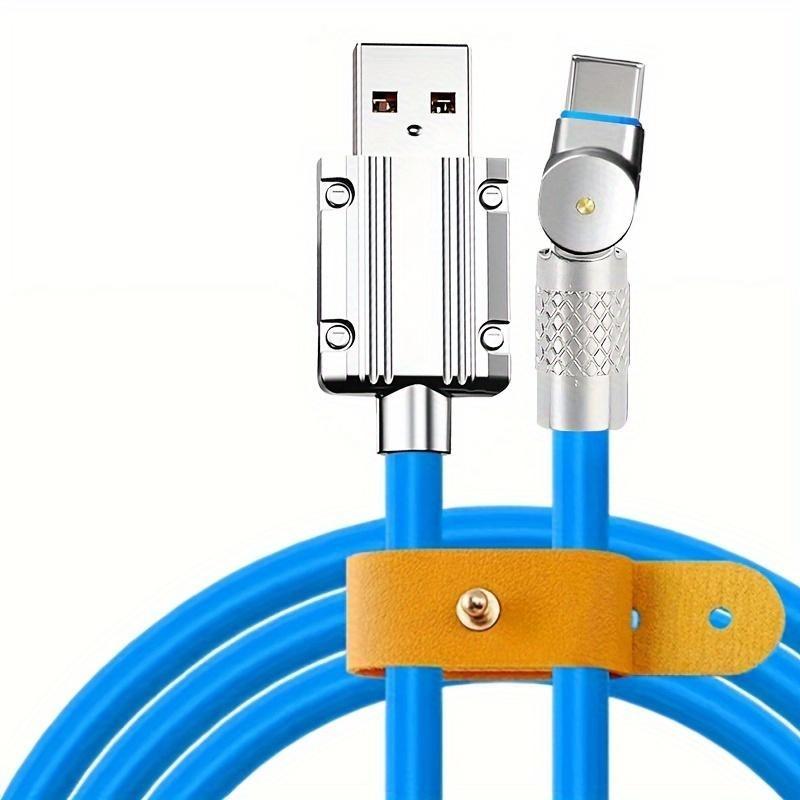 Metal 180W Data Cable Elbow Fast Charging Machine Customer Rotating Charging Cable