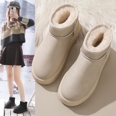 Зимние новые сапоги-дутики с Северо-Востока, короткие сапоги, на толстой подошве, из утолщенной кожи, водонепроницаемые и нескользящие, хлопковые сапоги, маленькие короткие сапоги