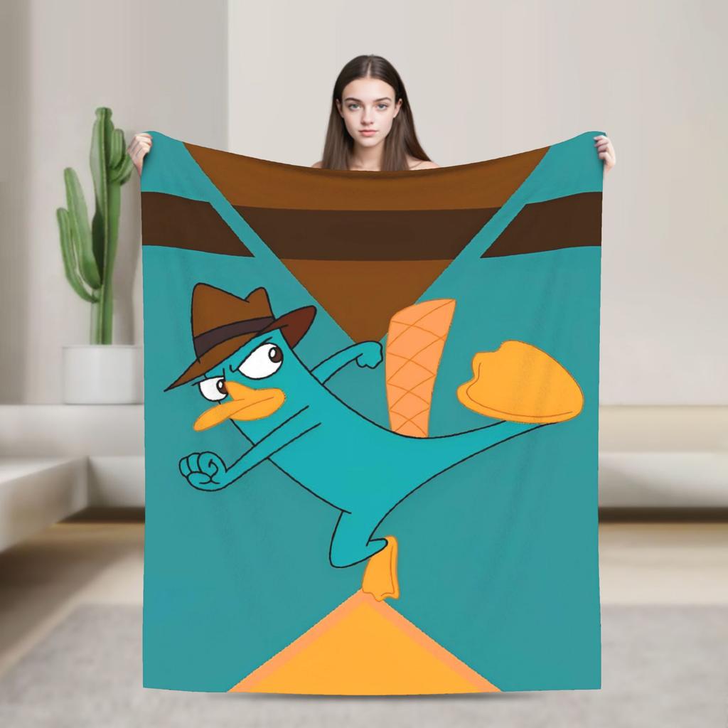 Perry the Platypus Warm Blankets Boy Girl Plush Throw Blanket Fashion Home Decor Flannel Bedspread Sofa Bed Cover