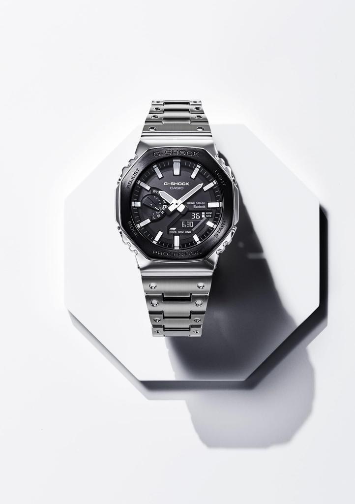 Часы Casio Full Tough Черный Серебристый G-Shock Мужские GM-B2100BT-1AJF, Металл, Bluetooth, Солнечная батарея, Безель,