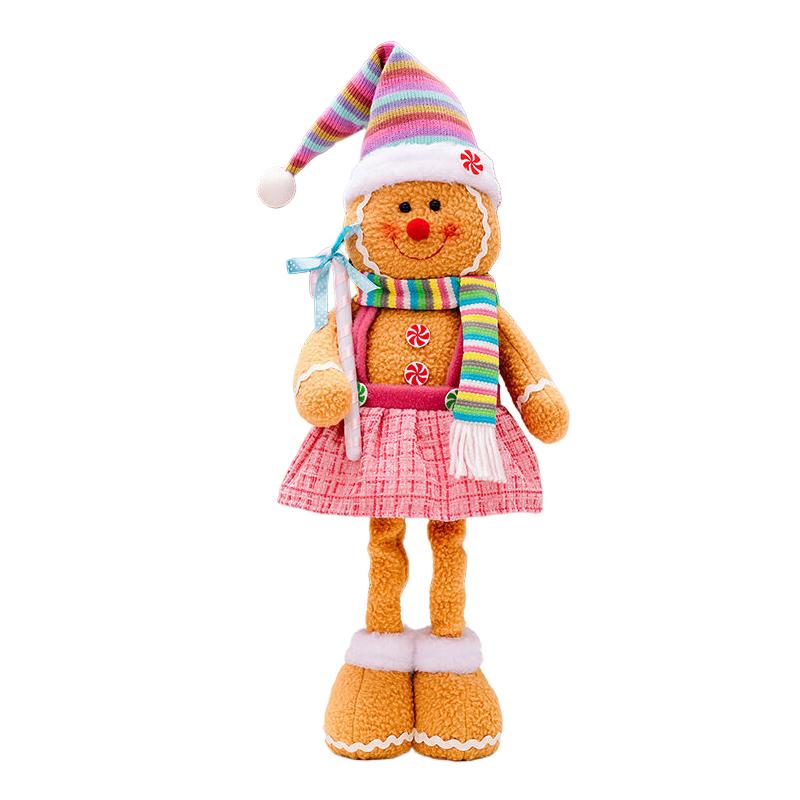 Рождественская мультяшная фигурка, раздвижная, пряничный человечек, шеф-повар, гном, рождественская витрина, фестиваль, настольные украшения, принадлежности