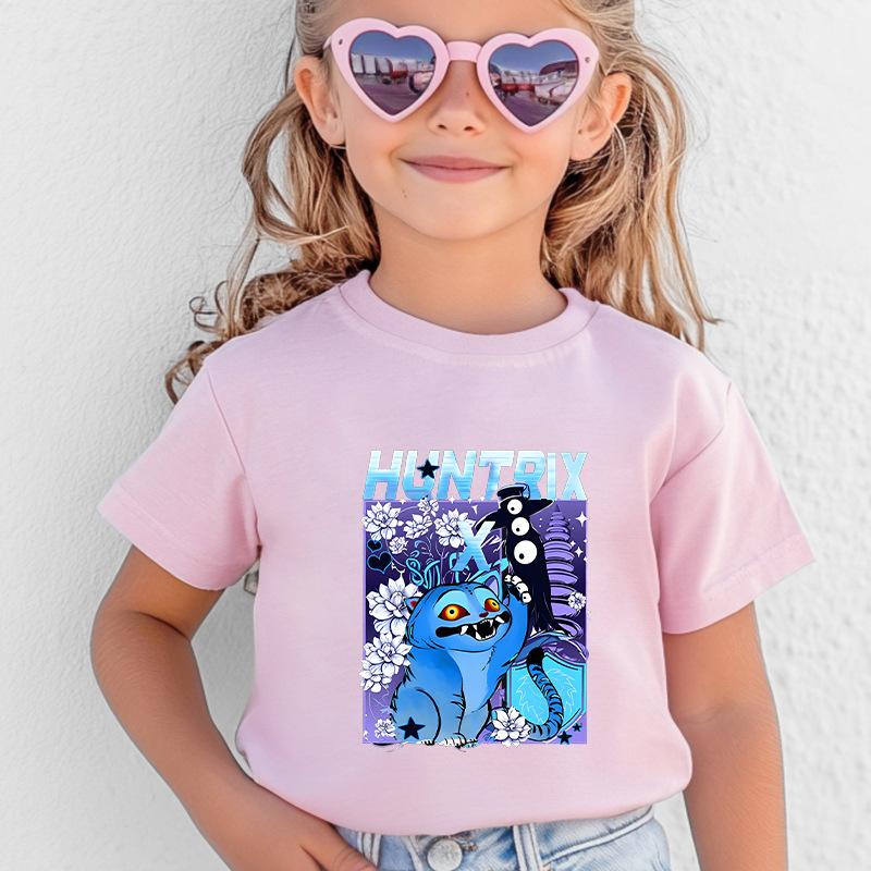 Kpop Korean Wave Witch Hunting Team Tiger Printed Children's T-shirt