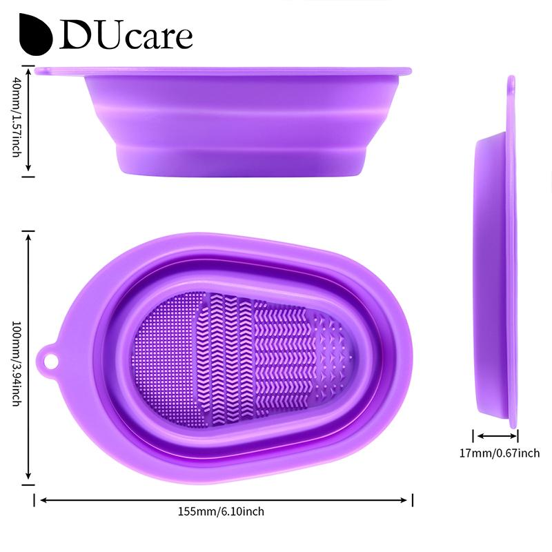 DUcare 1 шт., складная миска для чистки кистей для макияжа, портативная миска для мытья, пуховка для красоты, силиконовый скраб, коврик для чистки