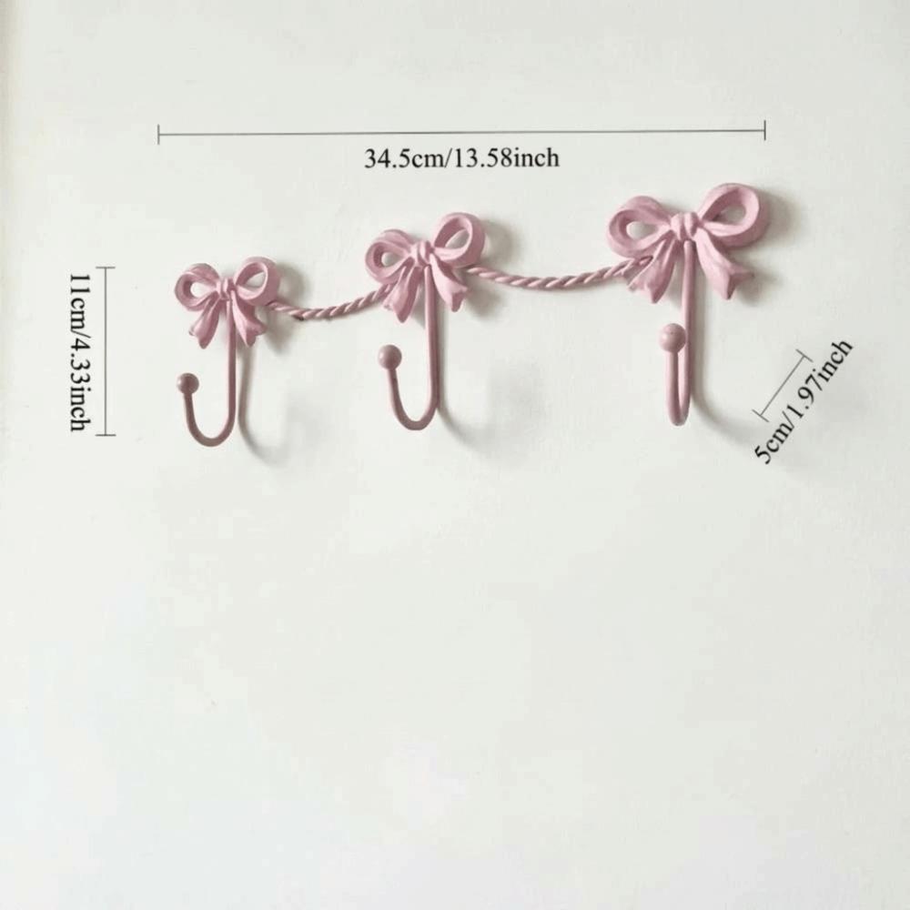 Iron Material Metal Bow Wall Hooks Golden Finish Modern Minimalist Hooks  Home Decor