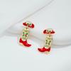 Christmas boots earrings western hat oil drop earrings zinc oil drop girlfriend gift