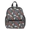 New Skull Rose Printed Backpack Nylon Waterproof Fashion Trend Backpack Outdoor Travel Storage Bag
