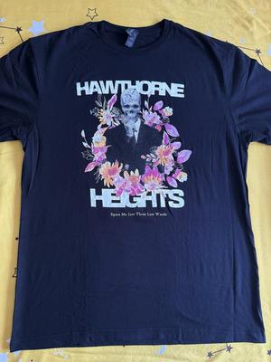 Hawthorne Heights Футболка с принтом скелета Хлопок Взрослые размеры NZ1095 Унисекс Футболка