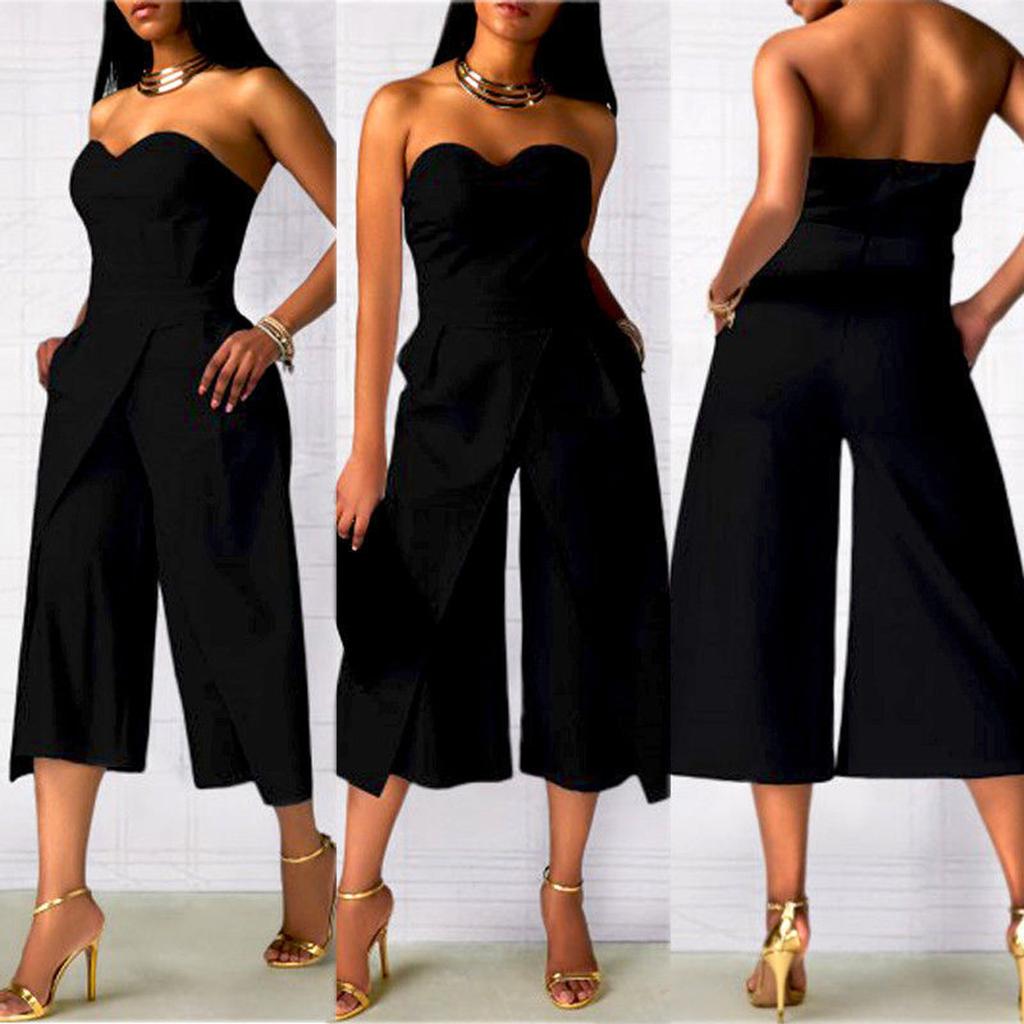 Women's Rag Jumpsuit Slim Fit Sexy Fashion Sleeveless Evening Women's Capris