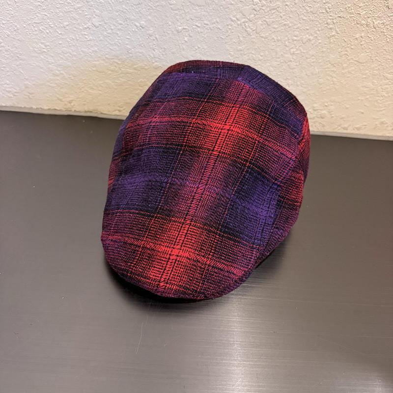 Retro Check Pattern Flat Cap For Fall Winter Fashion Statement