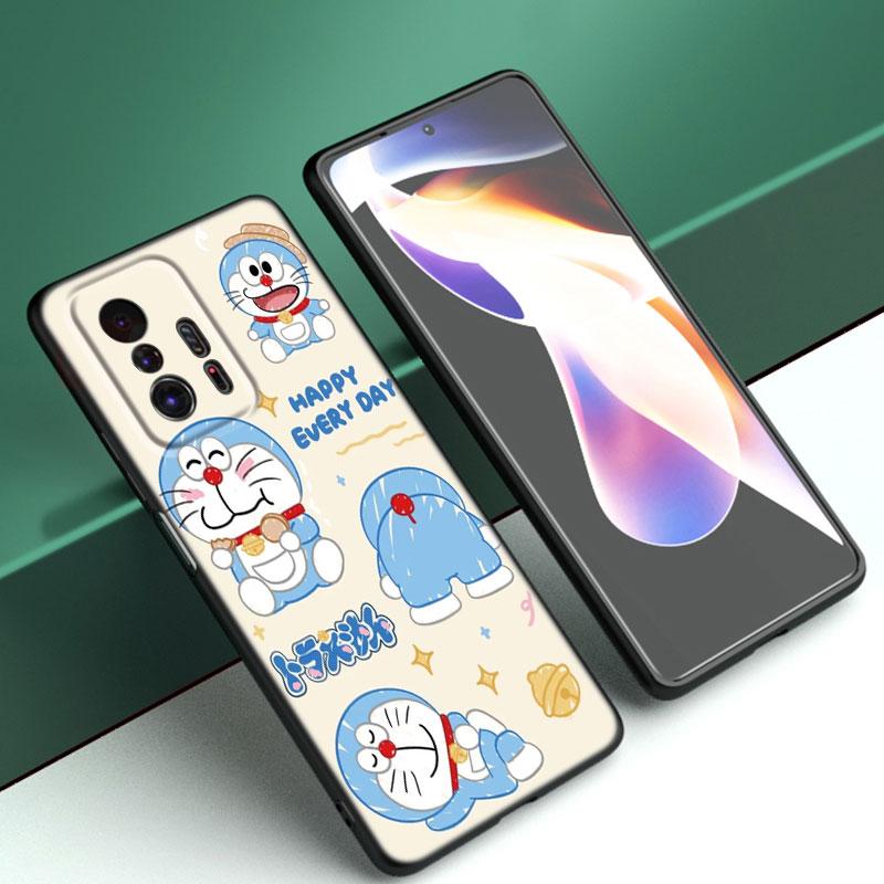 Cartoon Anime Doraemon Black Phone Case For Xiaomi Mi 9 SE 8 10 10T 11 12 13 Lite 9T 11T 12S 12T 13T 14 Pro 5G NE 11i 12X