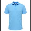 Men's Sky Blue Polo Shirt - Short Sleeves - 100% Comfortable Cotton - - Blue