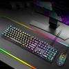 Проводной USB-игровой набор: клавиатура и мышь. Эргономичная клавиатура с RGB-подсветкой. Компактная клавиатура для ПК, ноутбука, настольного компьютера.