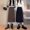 Миди-юбка А-силуэта с завышенной талией и разрезом - Летняя мода в корейском стиле 2024 для миниатюрных женщин