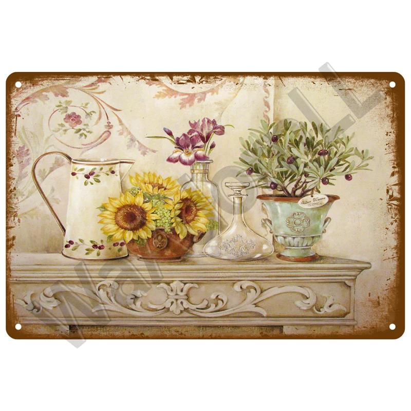 Vintage Metal Tin Sign Retro Cafe Garden Wall Art Home Decor Plaque for Room Farmhouse Painting Gift Perfect for Wall Mural D