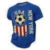 Мужская футболка с графическим принтом USA Soccer, с круглым вырезом, коротким рукавом, повседневная, с эффектом потертости