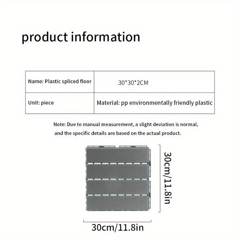 10 штук деревянного пластикового напольного покрытия для сращивания водонепроницаемый балконный комплект для наружного напольного покрытия балкона, прочный и простой в уходе