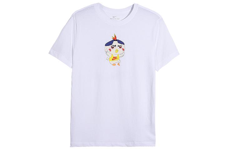 Nike Футболки Мужские Белые С Круглым Вырезом Умеренный Прямой Крой DD1323-100