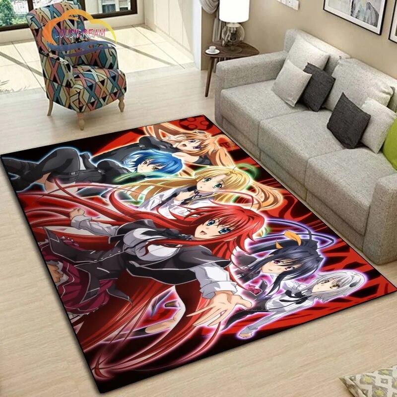 Ковер DxD для средней школы, милый сексуальный коврик с героями аниме для девочек, мультяшный ковер, большой декоративный нескользящий коврик в гостиной, для йоги для девочек
