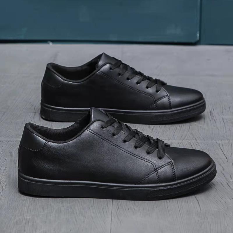 Fashion Unisex White Shoes Men Casual Shoes PU Leather Men's Sneakers Cool Street Boys Shoes Brand Male Footwear Autumn Flat Sports Shoe