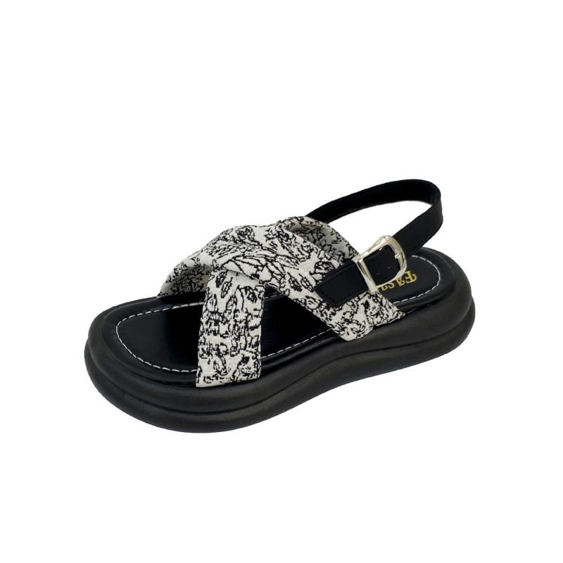 Летние сандалии с толстой подошвой и перекрестными ремешками для женщин