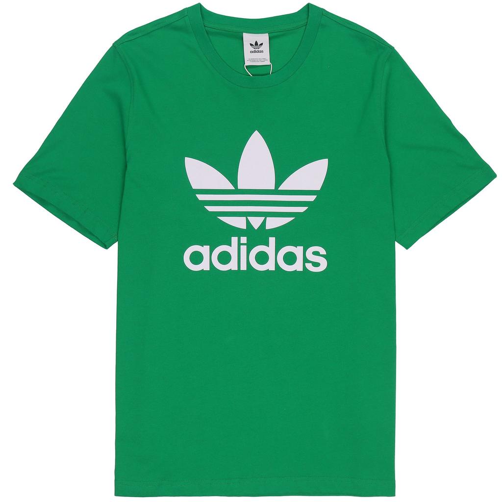 Adidas Originals Adicolor Classics Trefoil Logo Print Sports Short Sleeve T-Shirt Men Tops Green H06639