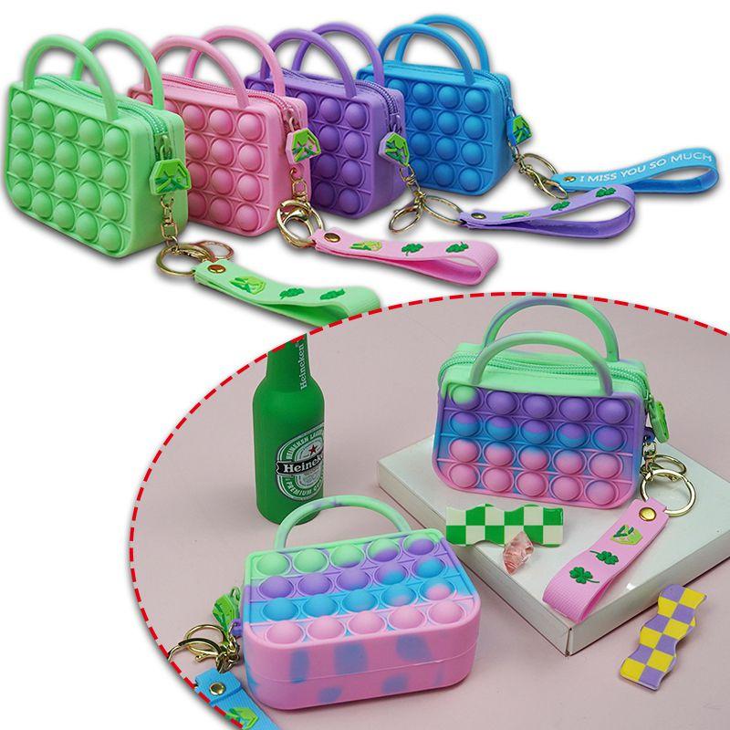 Яркая сумка-кошелек Pop It с мягким пузырчатым дизайном для снятия стресса и хранения