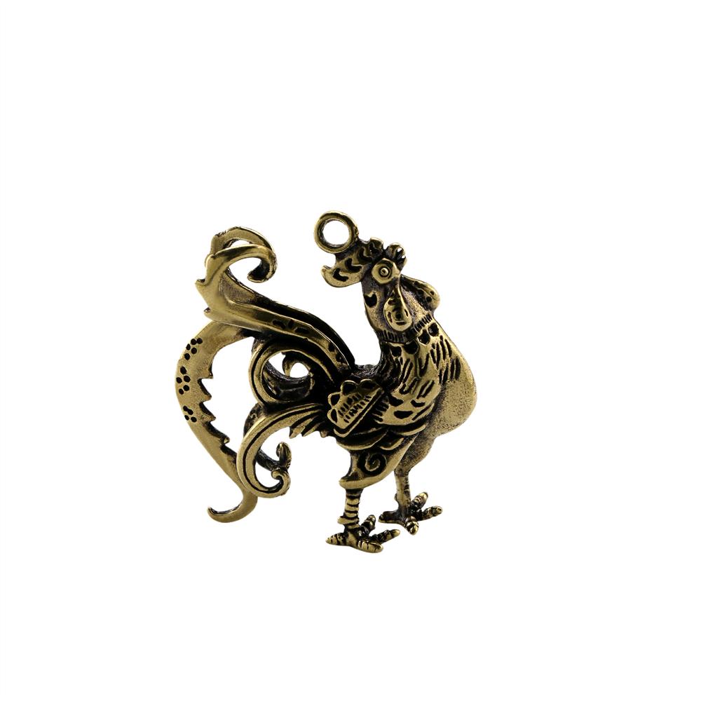 Antique Brass Animal Rooster Pendant Vintage Toy