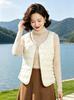 Autumn and winter new mother's down cotton vest women's short warm inner vest velvet vest slim V-neck vest