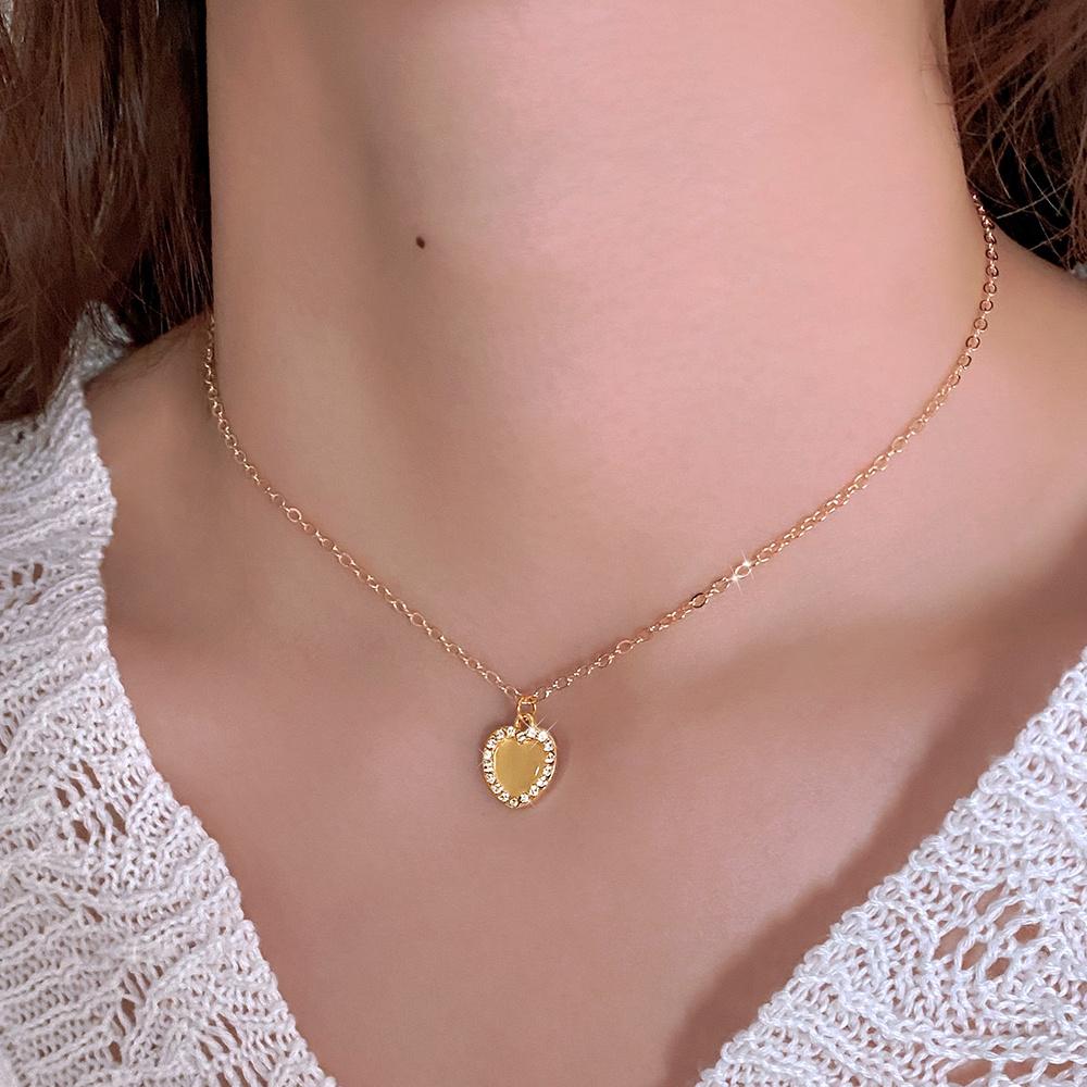 Элегантное золотое ожерелье с подвеской в виде сердца с цирконом для женщин