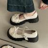 Japanese Cute Bow with Lace Platform Small Leather Shoes Women's 2025 Summer New Versatile Mary Jane Single Shoes