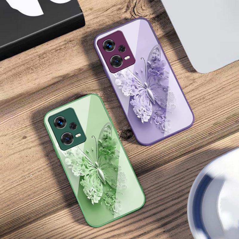 Зеленый Цветок Бабочка Для Xiaomi Poco M4 X7 F7 Ultra x7pro F7 F6 X6 Pro F5 F4 X5 X3 F3 X2 F4 GT Закаленное Защитное Стекло для Телефона