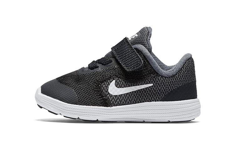 Nike REVOLUTION 3 Повседневная низкая обувь для малышей Черно-серая для младенцев и малышей 819415-001