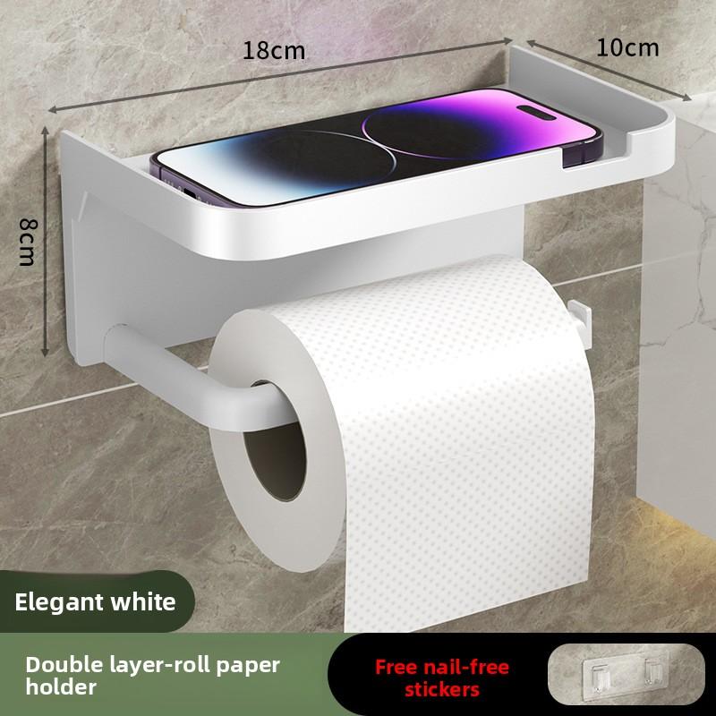 Настенный держатель для туалетной бумаги Современный двухслойный органайзер для рулонов бумаги для домашнего использования