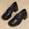 Fashion Shoes Woman 2024 Trend Chunky Loafers Retro Round Toe Mary Janes Shoes Platform Med Heels Oxfords Shoes Lady Vintage Pumps