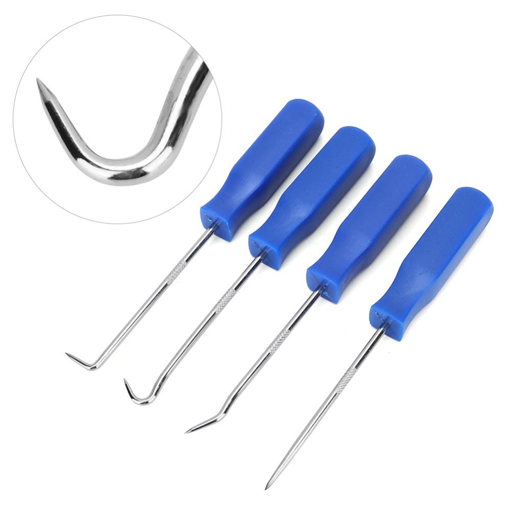 4PCS Stainless Steel Car Pick Hook Set ABS Handle Oil Seal Puller  Maintenance Technician